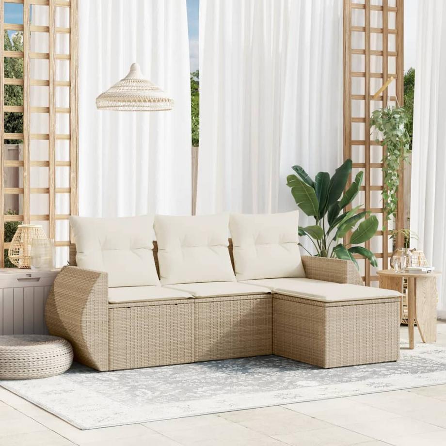 VidaXL set divano da giardino Polirattan  