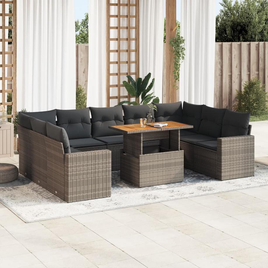 VidaXL set di divani da giardino Polirattan  
