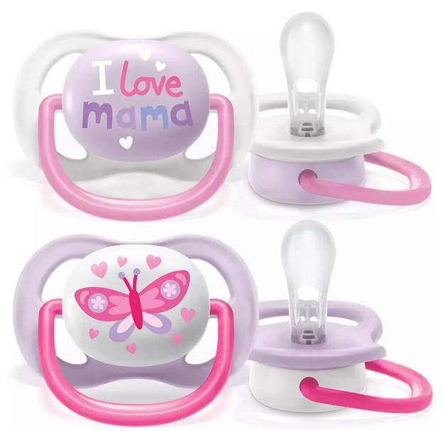 PHILIPS AVENT  Philips Avent Ultra Air Schnuller 0-6M, Girl, Schmetterling (2 Stk) 