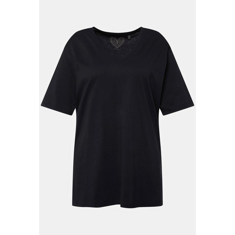 Ulla Popken Relaxed Fit V-Ausschnitt Halbarm T-Shirt  