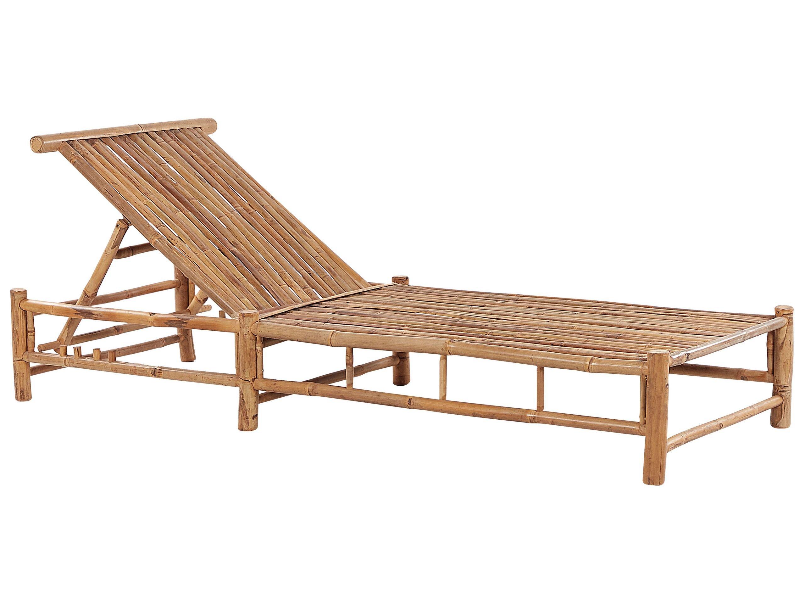 Beliani Transat avec coussin en Bambou Boho LIGURE  