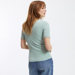 La Redoute Collections  Shirt mit rundem Ausschnitt und Spitzendetail 