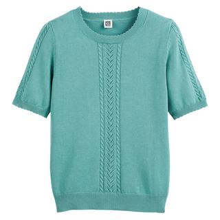 La Redoute Collections  Kurzärmeliger Pullover mit rundem Ausschnitt 