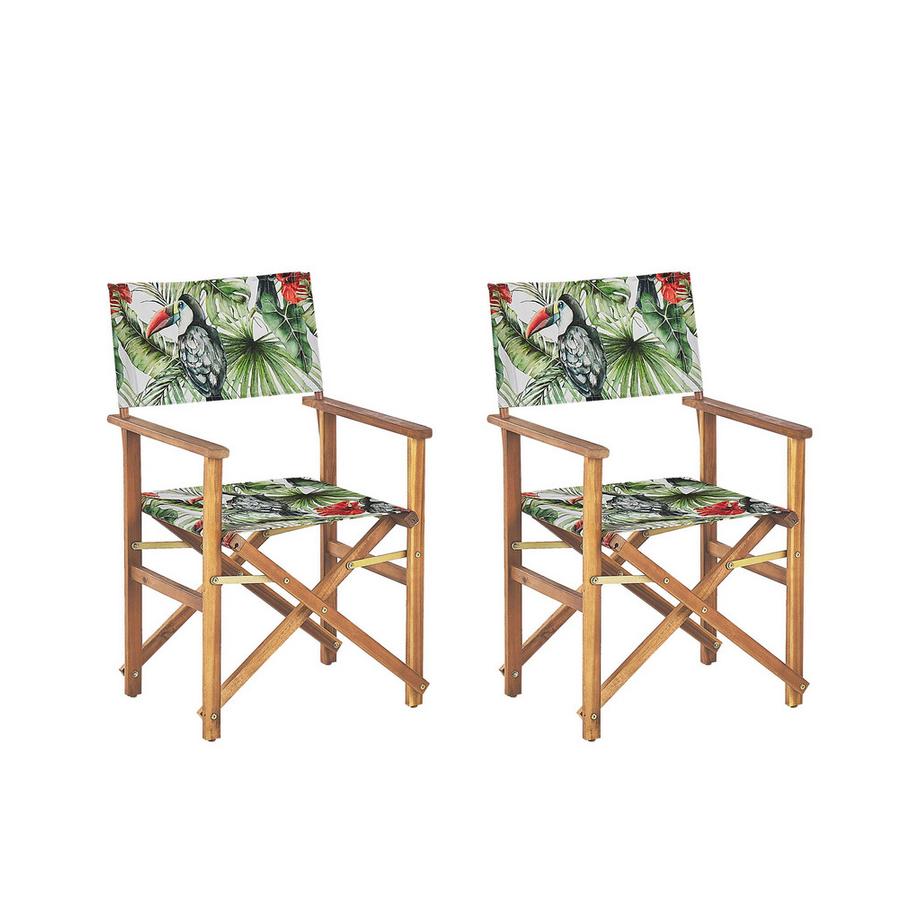 Beliani Lot de 2 chaises de jardin en Tissu Moderne CINE  