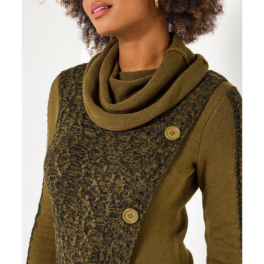 Joe Browns Maglione mélange bicolore a collo alto con orlo a V  