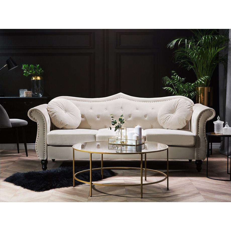 Beliani 3 Sitzer Sofa aus Samtstoff Glamourös SKIEN  