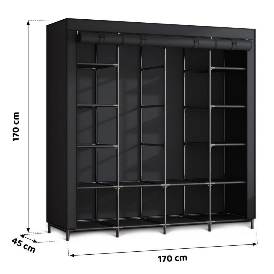 B2X Grande armoire textile Massido MS-804 noir  