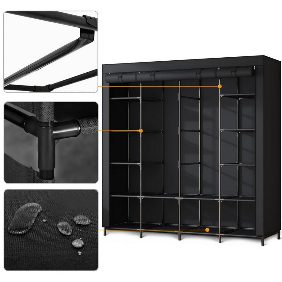 B2X Grande armoire textile Massido MS-804 noir  