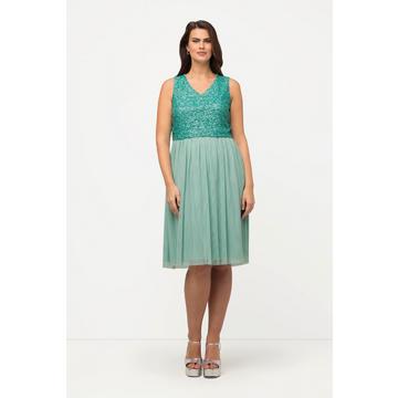 Midikleid, Pailletten, V-Ausschnitt, ärmellos