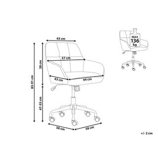 Beliani Sedia da scrivania en Tessuto Industriale PALMDALE  