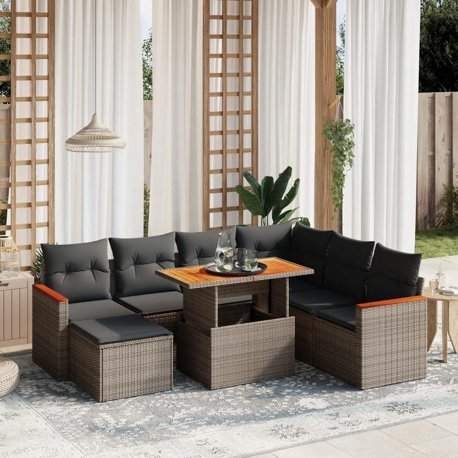 VidaXL Ensemble de canapés de jardin rotin synthétique  