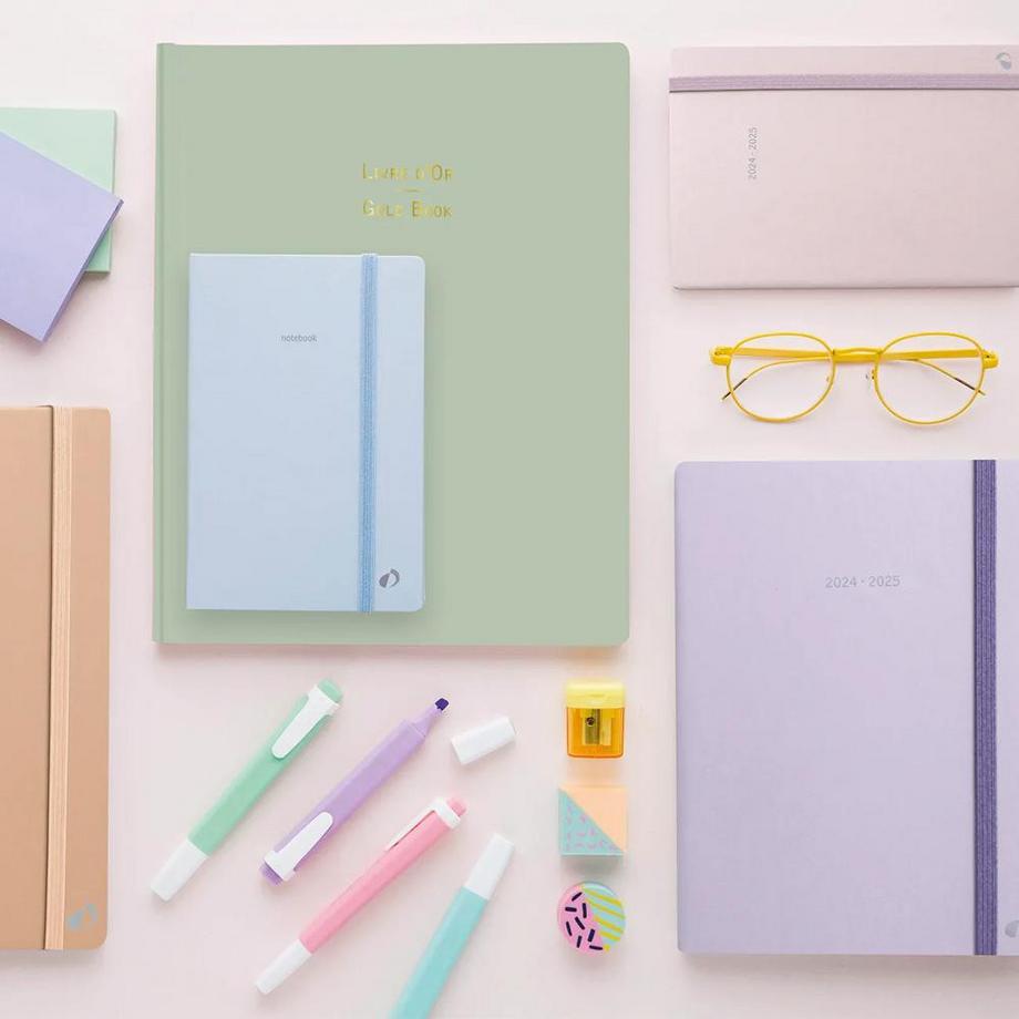 Quo Vadis NOTIZHEFT 21 LINIERT Pastel - 15x21 cm - Gummizug  