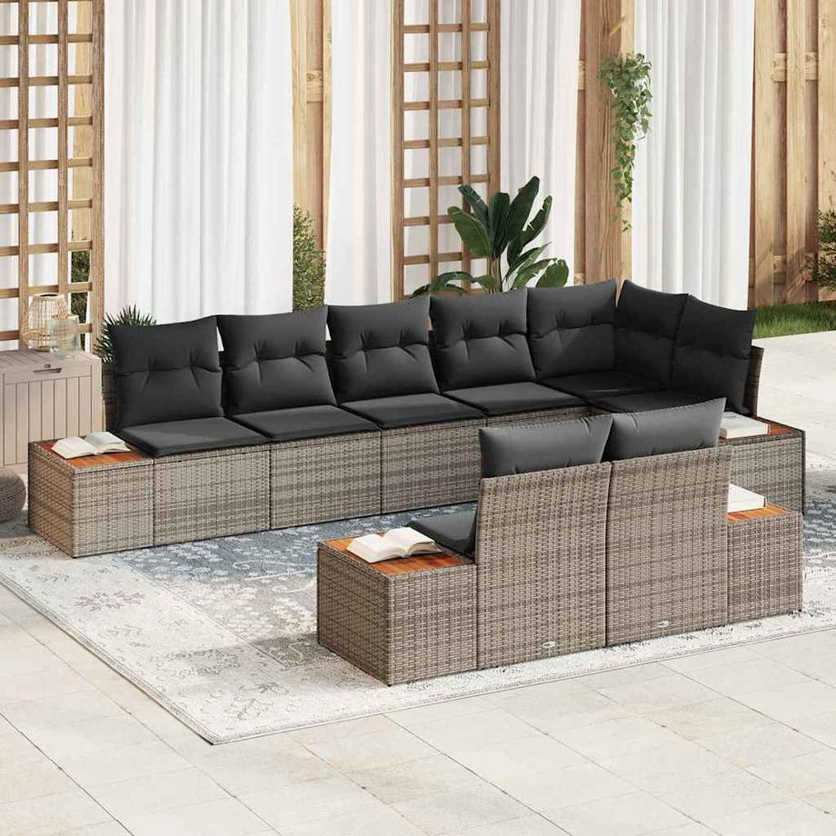VidaXL Canapé d’extérieur poly rattan  