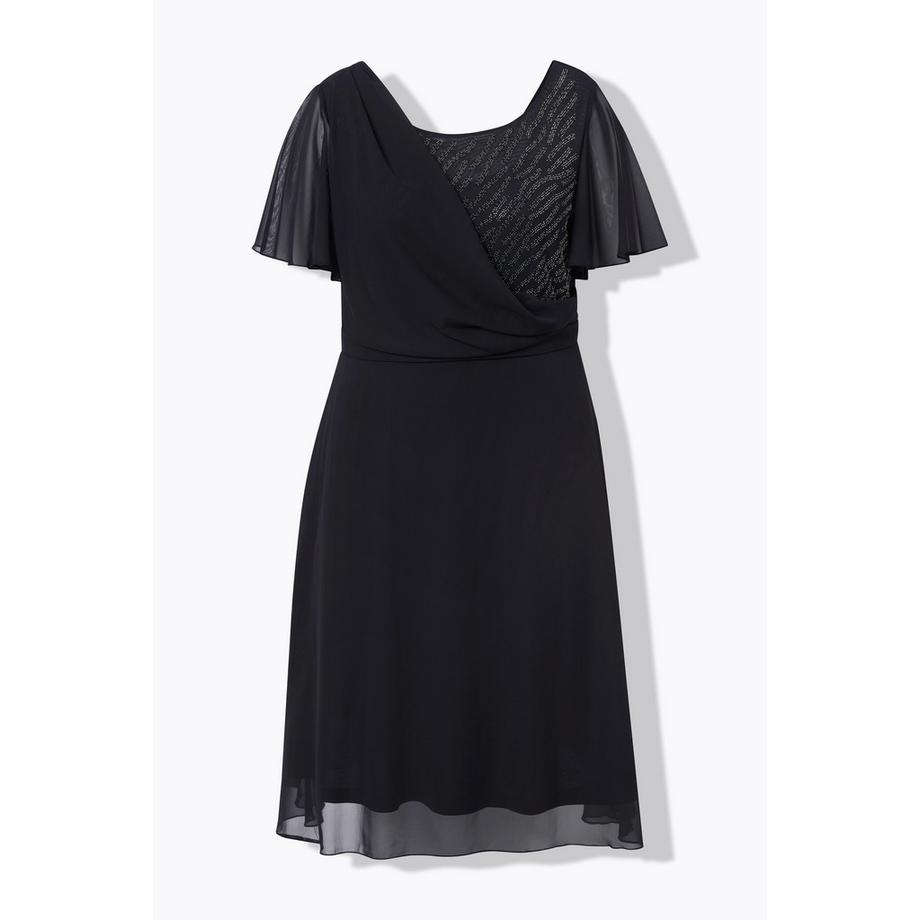 Ulla Popken Midi Chiffon Drapierung Abendkleid  
