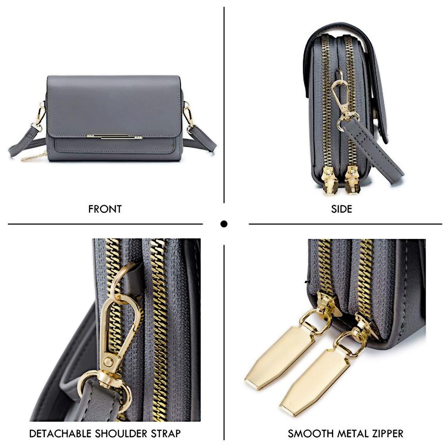 Only-bags.store PU Leder Crossbody Umhängetasche Passport Handytasche mit Kartenschlitz Verstellbarer abnehmbarer Schulterriemen PU Leder Crossbody Umhängetasche Passport Handytasche mit Kartenschlitz Verstellbarer abnehmbarer Schulterriemen 