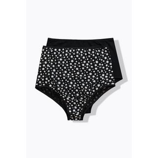 Ulla Popken Bellieva Slip a vita alta confezione doppia con inserto sul ventre  