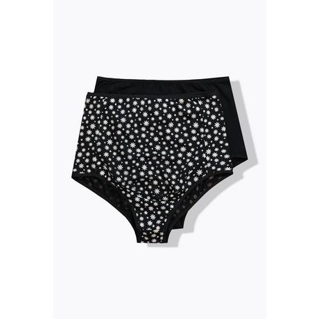 Ulla Popken Bellieva Slip a vita alta confezione doppia con inserto sul ventre  