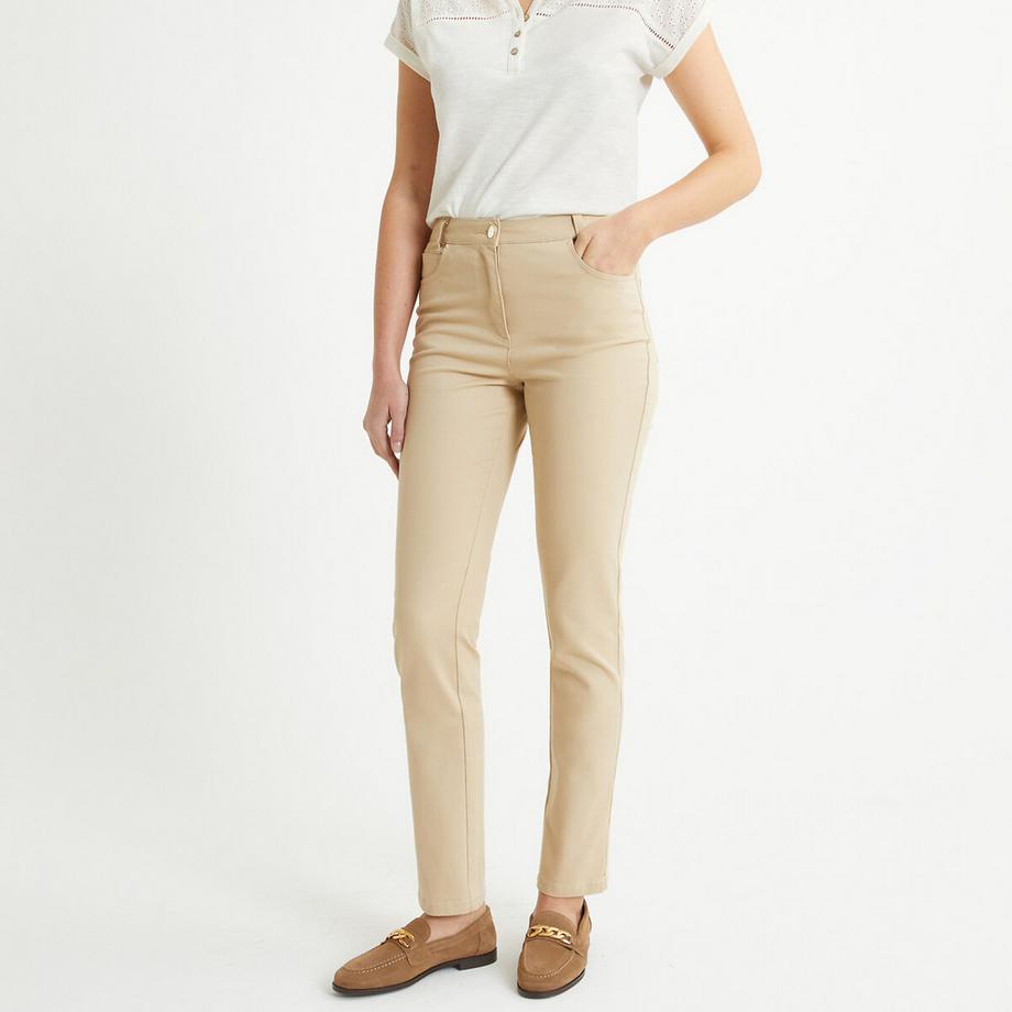 La Redoute Collections Pantalon Droit Cinq Poches Coton Stretch  