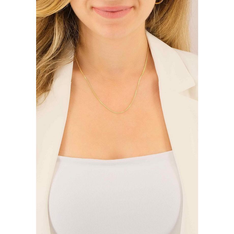 MUAU Schmuck  Collier gourmette or jaune 750, 1.6mm, 45cm 