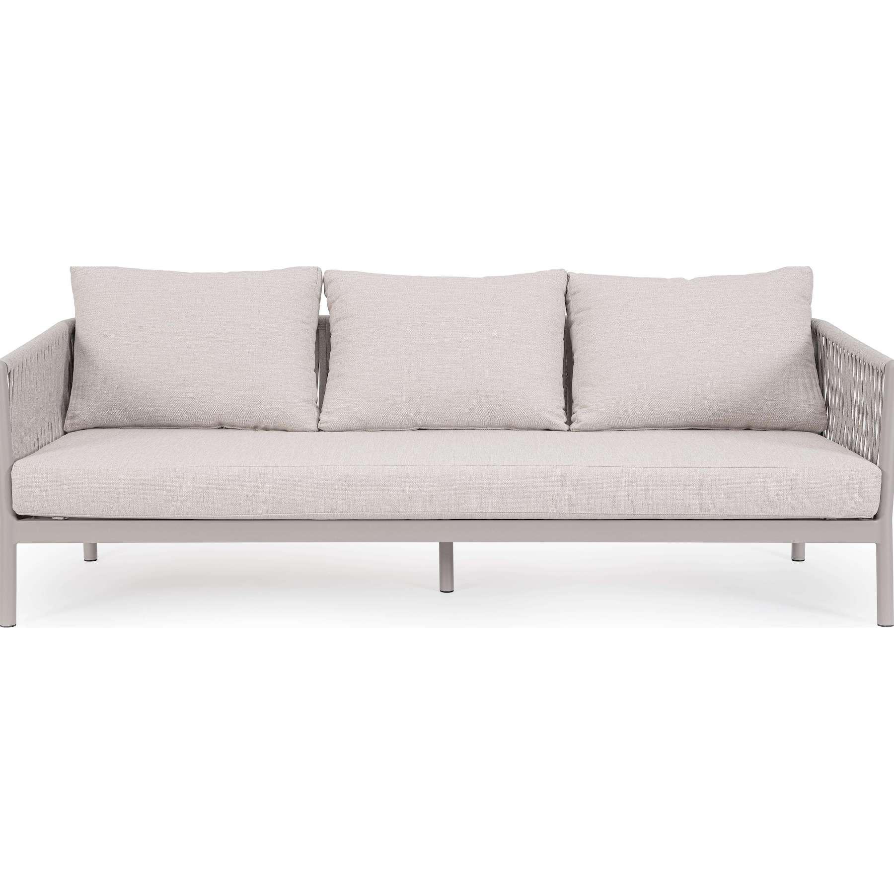 mutoni Gartensofa Florencia 3-Sitzer hellgrau  