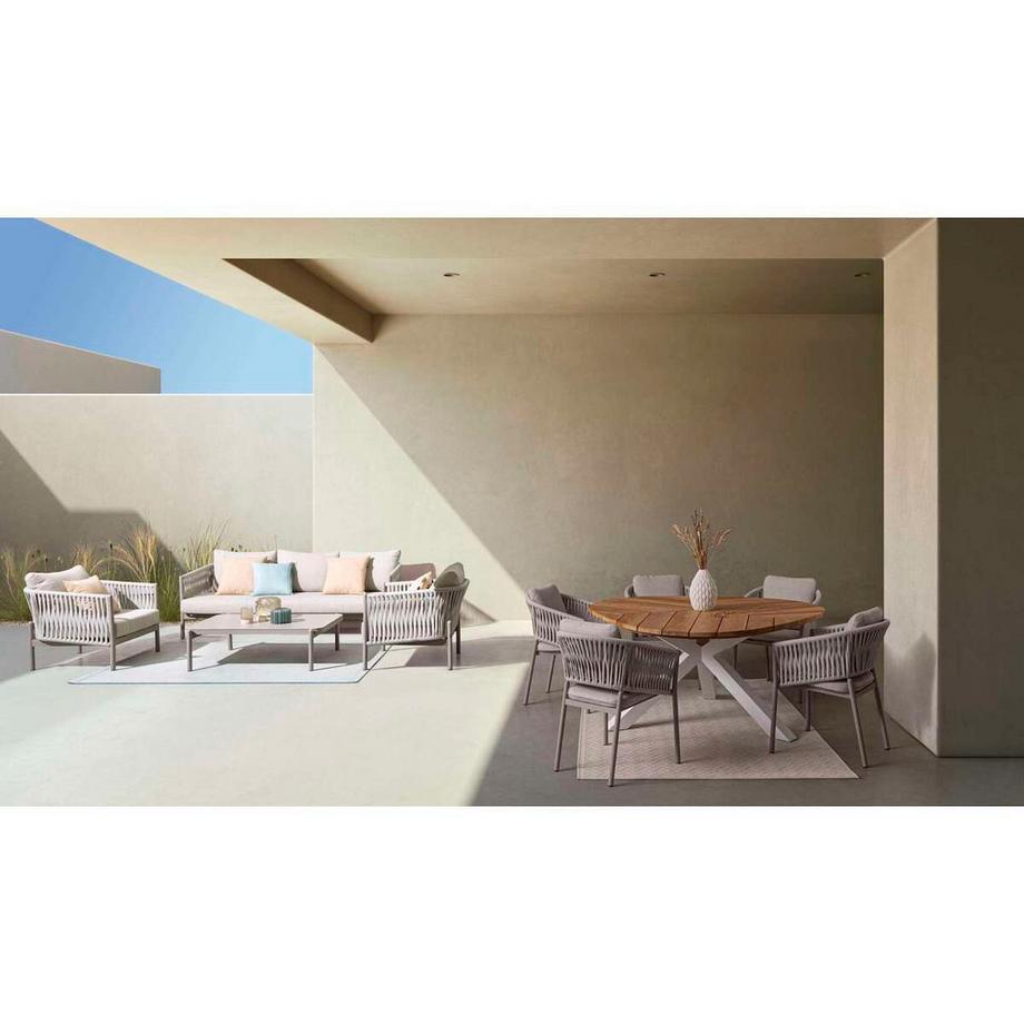 mutoni Canapé de jardin Florencia 3 places gris clair  