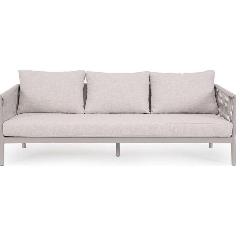 mutoni Canapé de jardin Florencia 3 places gris clair  