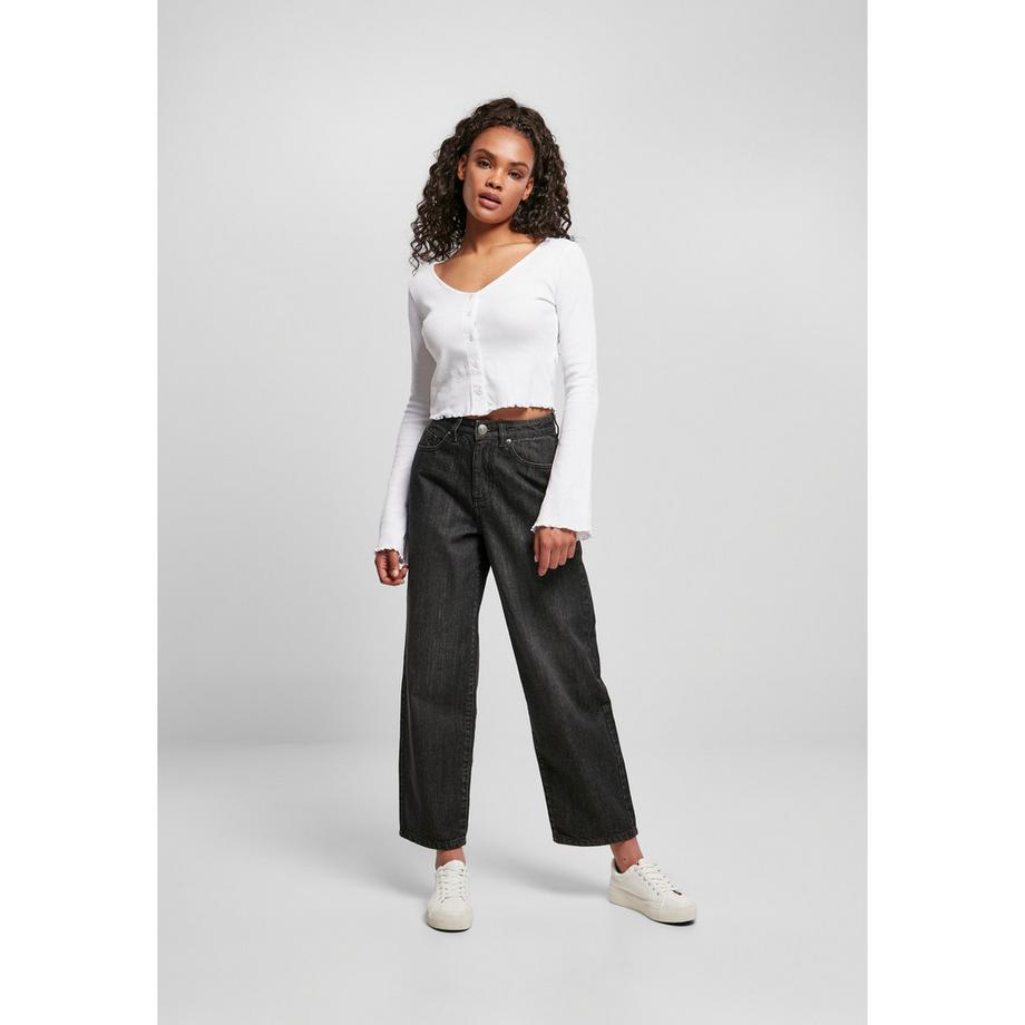 URBAN CLASSICS Cropped Rib Strickjacke  
