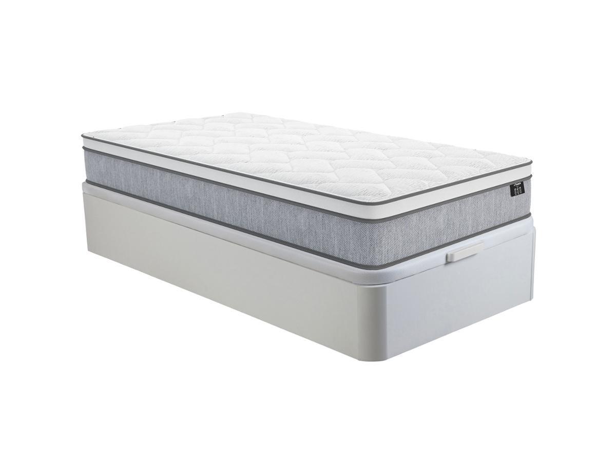 Ysmée Ensemble 90 x 190 cm sommier coffre blanc + matelas ressorts ensachés ép.22cm - SERENITE de YSMÉE  