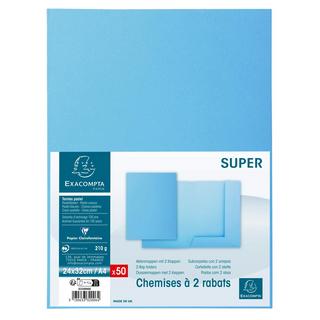 Exacompta 50er Packung Aktenmappe mit 2 Klappen SUPER 210 24x32cm - x 5  