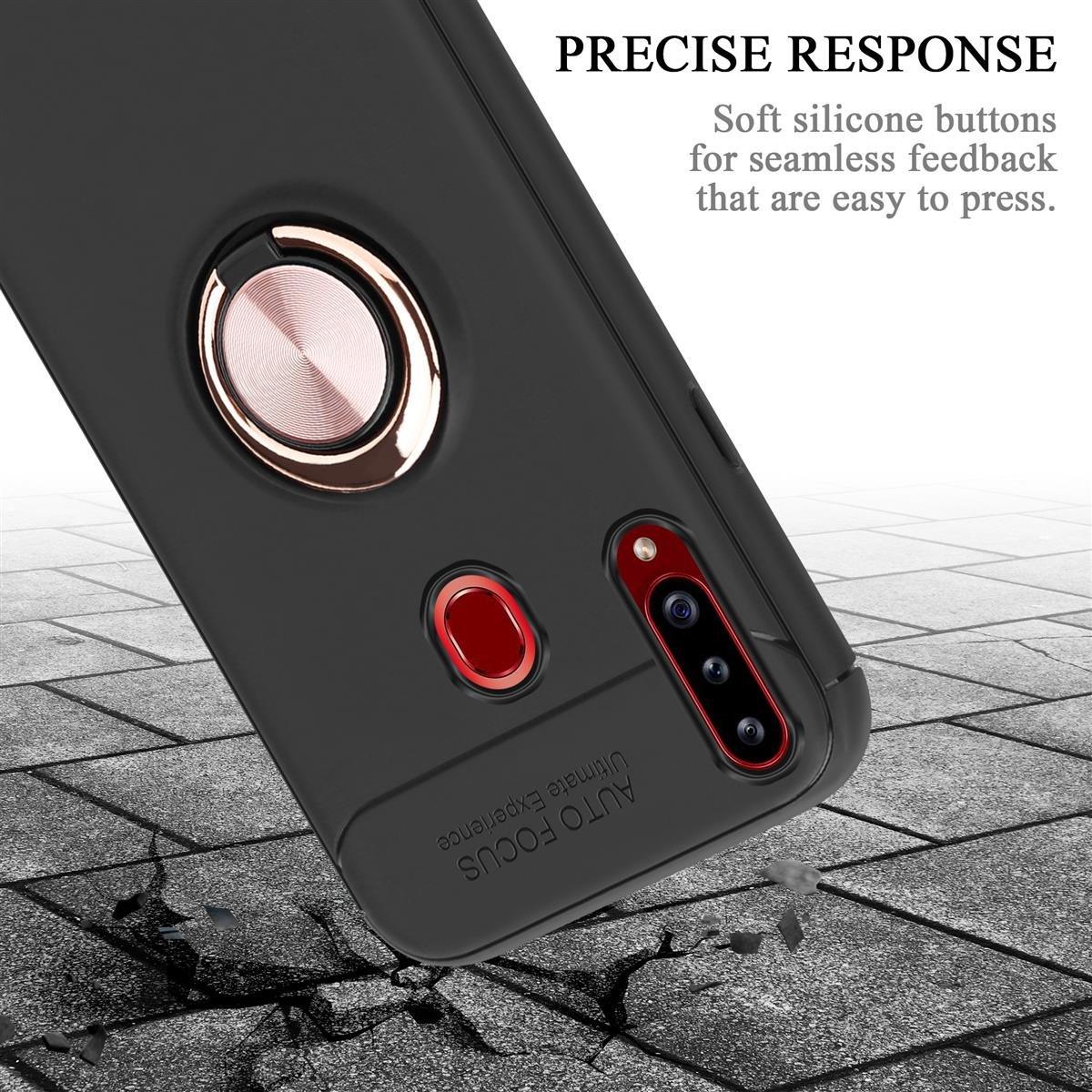 Cadorabo  Housse compatible avec Samsung Galaxy A20s - Coque de protection avec anneau de focalisation en silicone TPU 