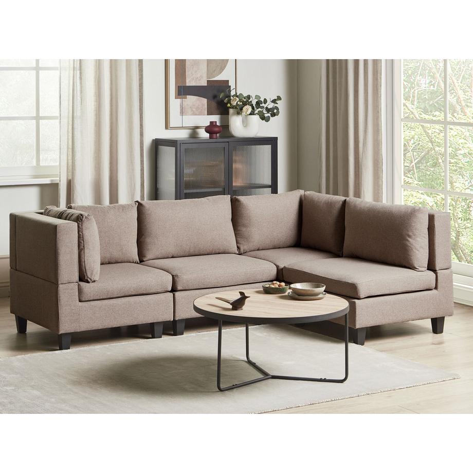 Beliani Ecksofa aus Stoff  UNSTAD  