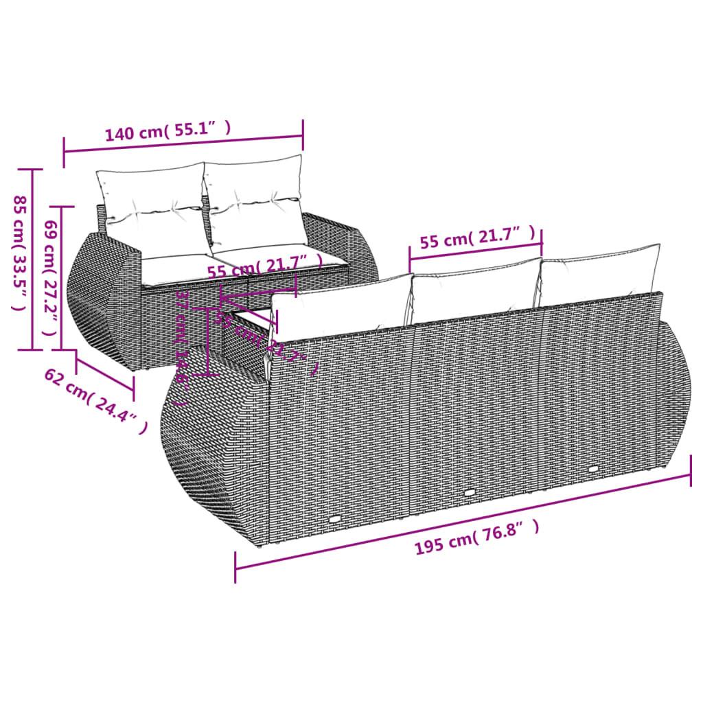 VidaXL Ensemble de canapés de jardin rotin synthétique  