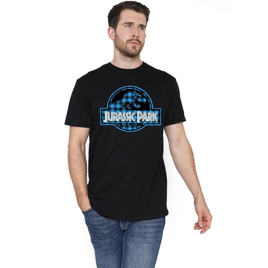 Jurassic Park T-Shirt mit Logo und Karomuster  