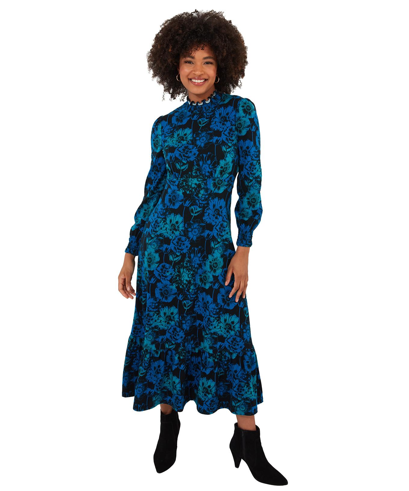 Joe Browns  PETITE Robe Midi Florale Rétro Col Montant 