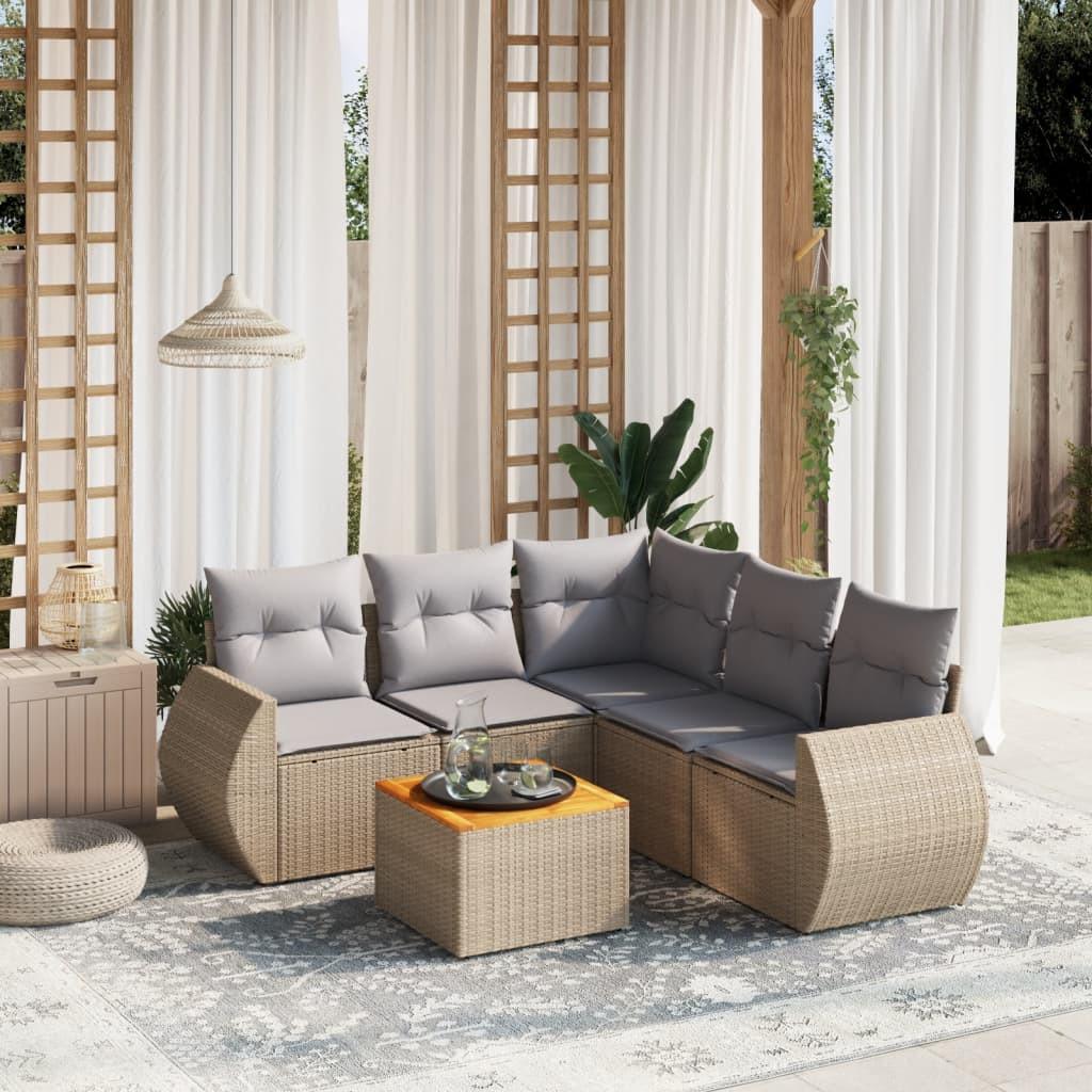 VidaXL set divano da giardino Polirattan  