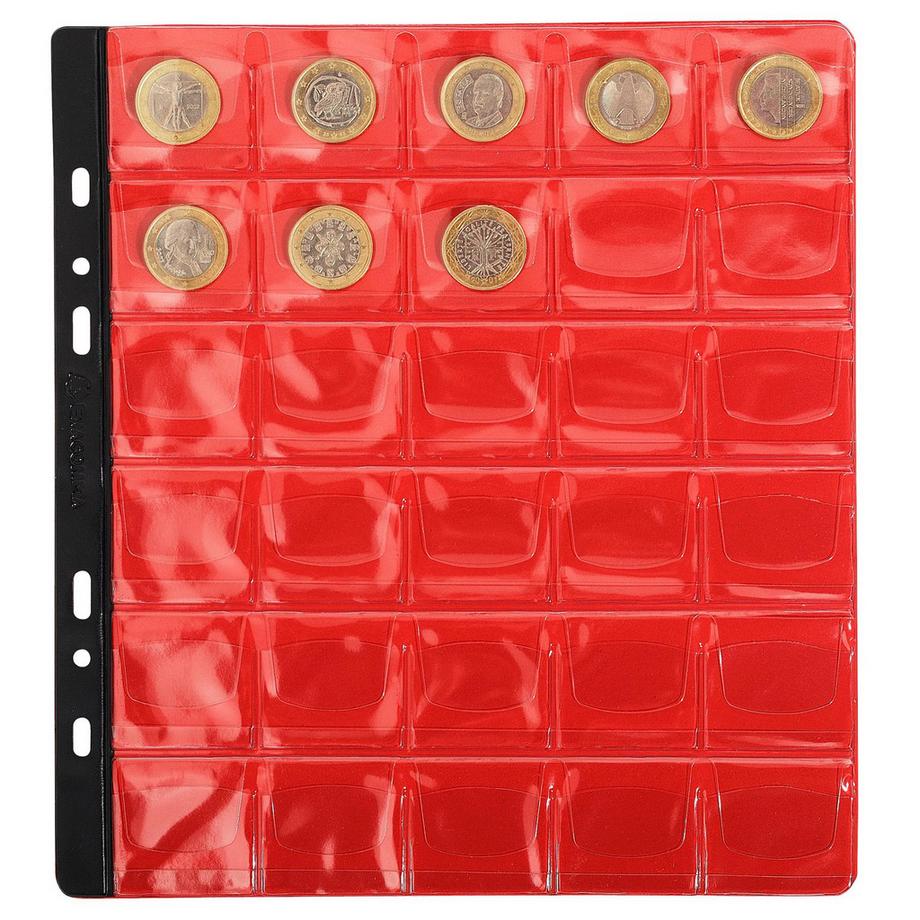 Sachet de 3 recharges numismatiques 30 cases de diamètre 30mm - 24,5x25 cm - x 5