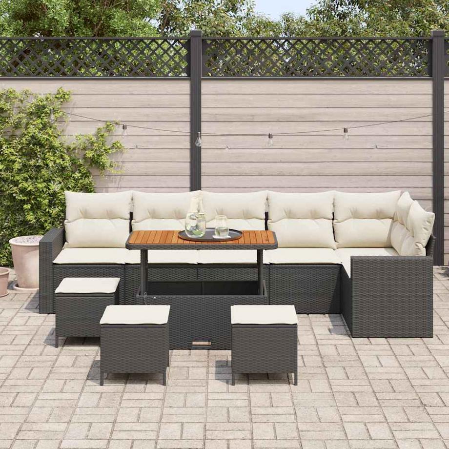 VidaXL Mobilier de jardin poly rattan  