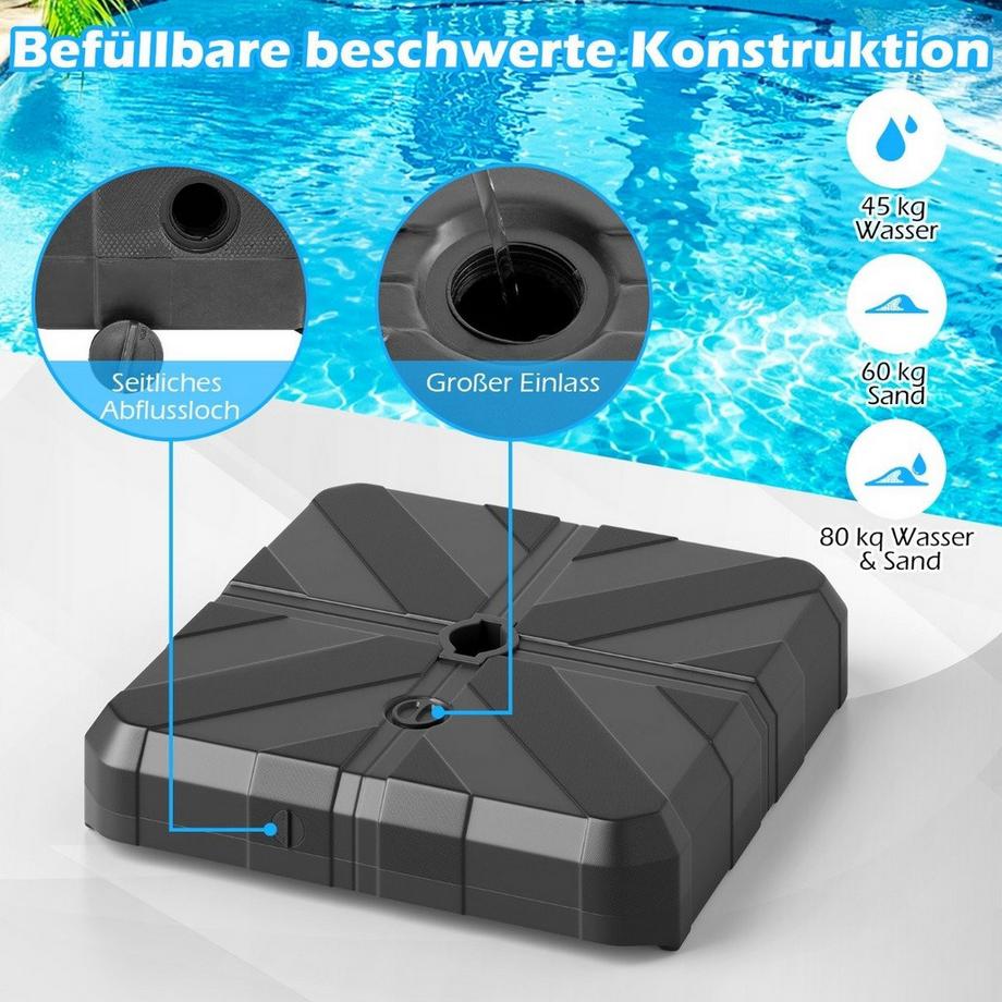 Northix Base de parapluie remplissable, capacité de 80 kg  