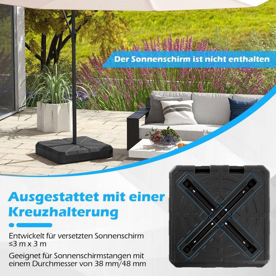 Northix Base de parapluie remplissable, capacité de 80 kg  