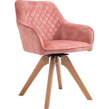 Fauteuil vintage velours velours rose