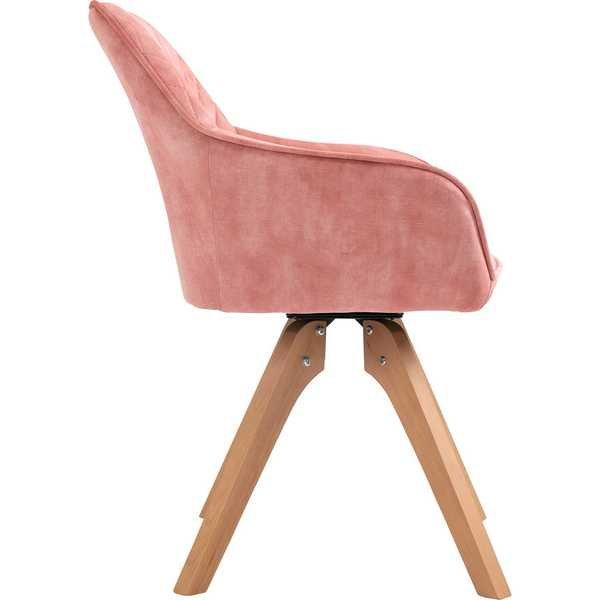 mutoni Fauteuil vintage velours velours rose  