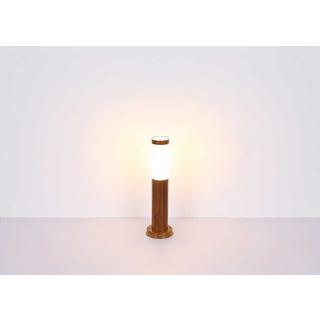 mutoni Lampe d'extérieur Boston inox 1xE27 aspect bois opale 13x13x110  