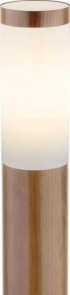 mutoni Lampe d'extérieur Boston inox 1xE27 aspect bois opale 13x13x110  