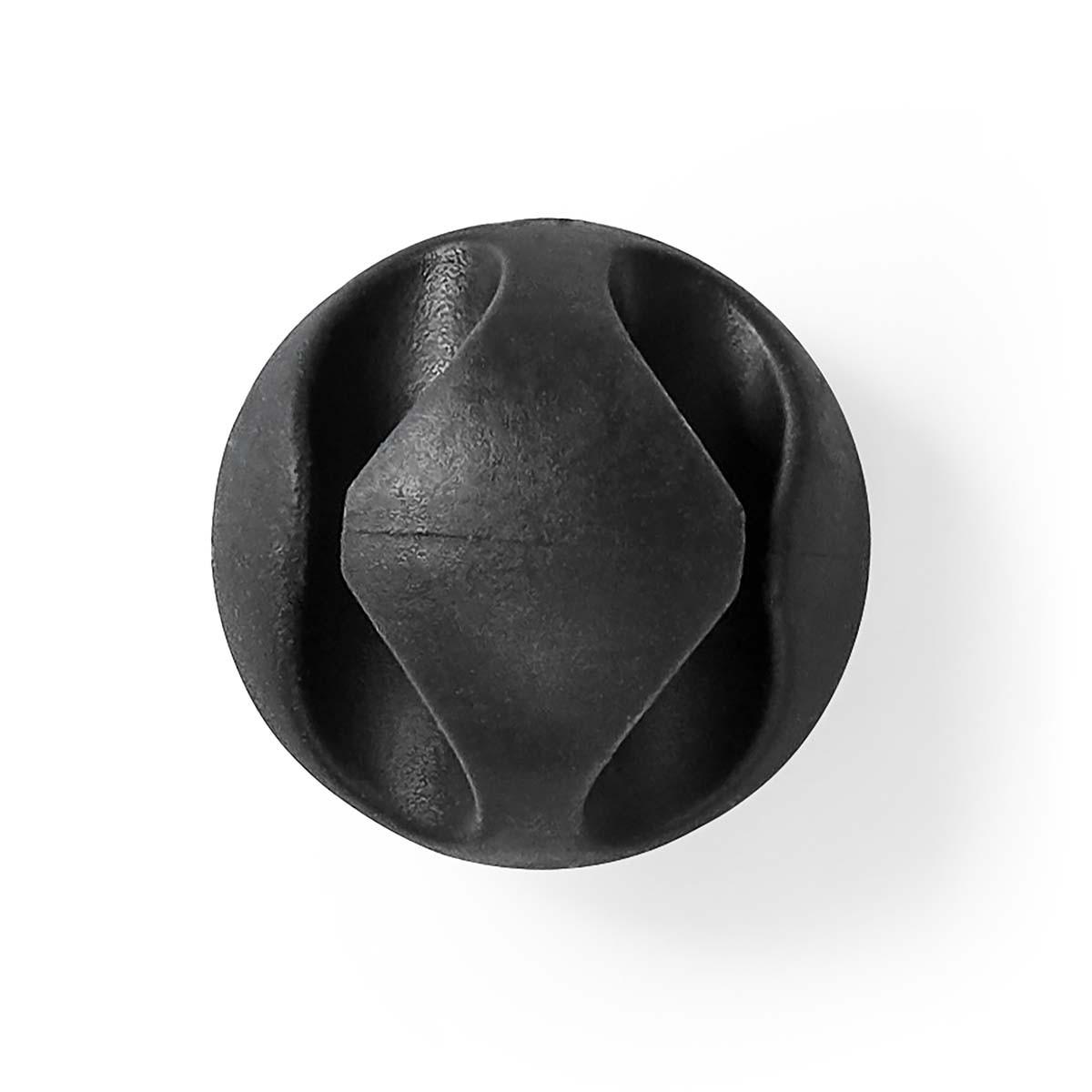 Nedis  Gestione dei cavi | Morsetto per cavi | Click and Go | 6 pz. | Numero di slot: 2 dischi | Spessore massimo del cavo: 5,3 mm | TPE | Nero 