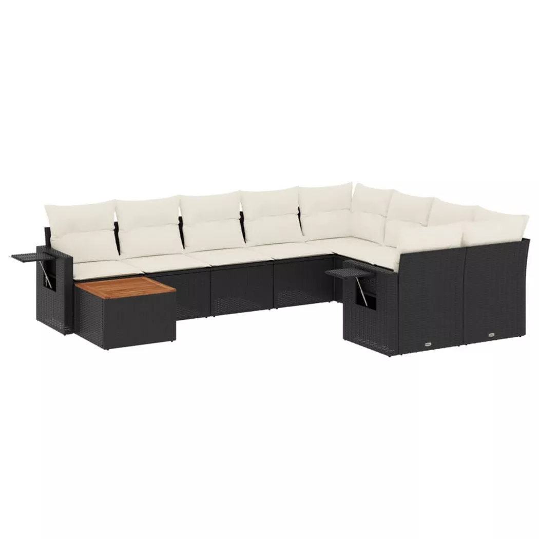 VidaXL - Garten sofagarnitur poly-rattan, One Size, Schwarz