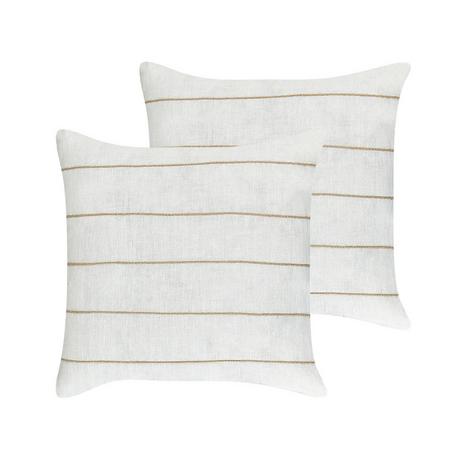 Beliani Lot de 2 coussins décoratifs en Lin Traditionnel MILAS  