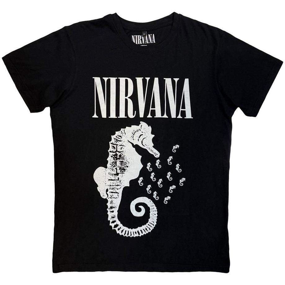 T-ShirtMotiftyle Hippocampe Et Logo Monochromes