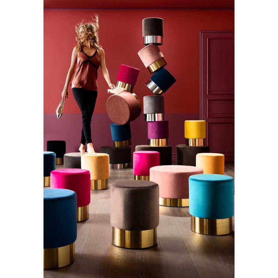 mutoni Tabouret Cherry Noir Brass Ø35cm  