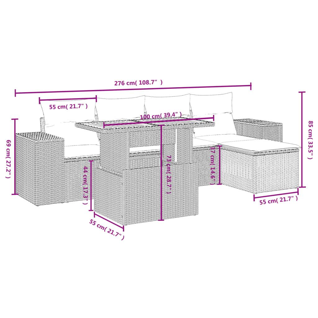 VidaXL Ensemble de canapés de jardin rotin synthétique  