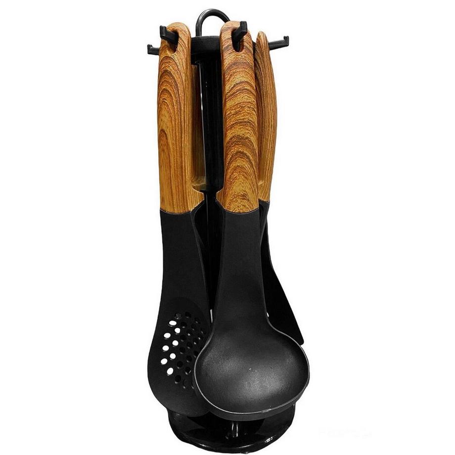 Northio  Küchenutensilien mit Ständer - Holz 